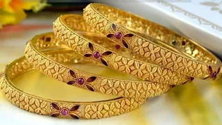 Latest Beautiful Designer Gold Bangles Designs | Six and Eight Piece Bangle Set Light Weight Bangle