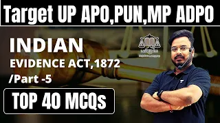 MOST EXPECTED  EVIDENCE ACT MCQs For  (PART-5)  UP APO,PUN,MP ADPO,MAHARATRA Judiciary Exam