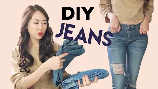 Cách tự chế quần jeans cũ thành mới cực dễ (mà vẫn xịn) | DIY Old Jeans Idea | From Sue