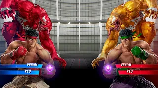 Venom & Ryu VS Ryu & Venom (Hardest AI) - Marvel vs Capcom : Infinite