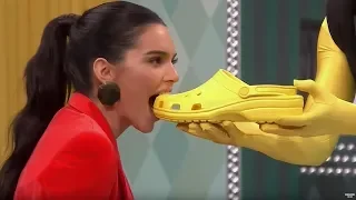 Watch Kendall Jenner Bite a Croc in Hilarious Game of 'Food or Not Food'