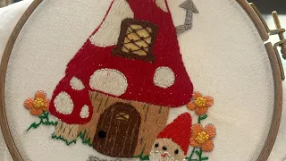 mushroom house Embroidery