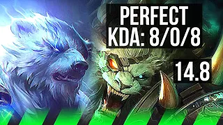 VOLIBEAR vs RENGAR (JGL) | 8/0/8, Legendary | EUW Diamond | 14.8