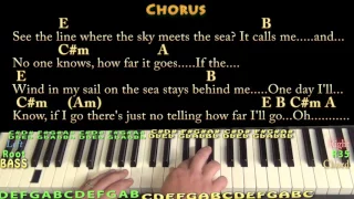 How Far I'll Go (Alessia Cara) Piano Cover Lesson in E & F with Chords/Lyrics