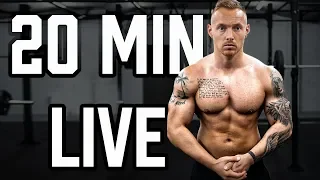 20 Minuten LIVE Ganzkörper Workout zum Mitmachen mit dem eigenen Körpergewicht für Zuhause