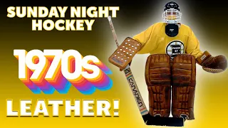 1970s Leather Goalie Gear - Rare 4 Knee Roll Pads | Vintage Cooper GoPro Beer League Goalie