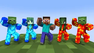 MONSTER SCHOOL : GANGNAM STYLE FIRE ZOMBIE, ICE ZOMBIE AND STEVE - MINECRAFT ANIMATION