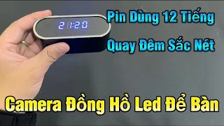 Đồng Hồ Để Bàn Led Gắn Camera Giấu Kín Mẫu Mới 2024, Camera Ngụy Trang Đồng Hồ Wifi Xem Từ Xa Full4K