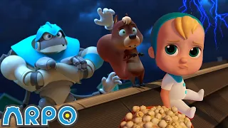 Horror Movie Night with SPOOKY Squirrel! | NEW | Funny Cartoons for Kids | ARPO the ROBOT