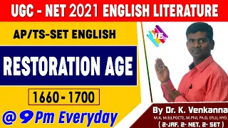 Restoration Age II UGC-NET ENGLISH Literature II NTA-ENGLISH I AP/TS-SET II VENKANNA ENGLISH GURU