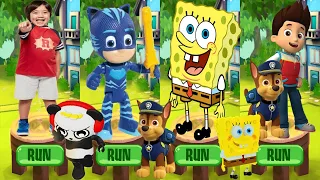 Tag with Ryan PJ Masks Catboy vs Spongebob: Sponge on the Run vs PAW Patrol Ryder Run All Characters