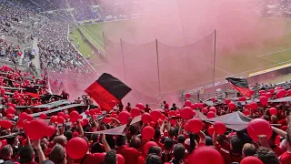 "Es gibt nur einen Rudi Völler!" - Choreo & Pyroshow von Leverkusen in Hoffenheim [07.05.2022]