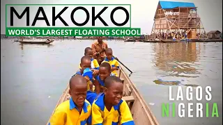 Floating School in the biggest floating slum in Africa on a Rainy Day