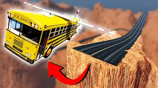 DRIVING A FLYING SCHOOL BUS OFF THE GRAND CANYON! (BeamNG Drive)