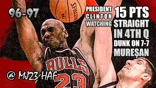 Michael Jordan Highlights vs Bullets (1997.02.21)-36pts,CLUTCH PERFORMANCE with PRESIDENT WATCHING!