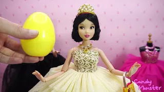 Disney Princess Doll Cinderella Rapunzel Jasmine Snow White Glitter Wedding Dresses