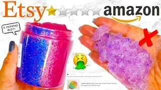 BUYING THE WORST RATED ETSY AND AMAZON SLIMES! *scammed again*