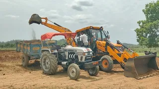 Together 1 JCB 3DX vs JCB 4dx Excavator Finish Pipeline installation work quickly | Jcb vs Jcb