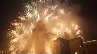 Capodanno a Ferrara, l'incendio del Castello Estense 2023