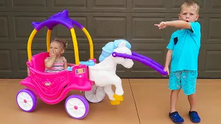 Thomas and Elis - New Cozy Coupe Princess Horse and Carriage