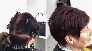 77 years old / Short haircut for women. Step by step.