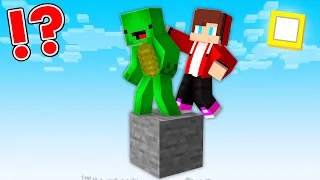 JJ And Mikey Survive On STONE ONE BLOCK In Minecraft - Maizen