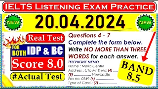 IELTS LISTENING PRACTICE TEST 2024 WITH ANSWERS | 20.04.2024