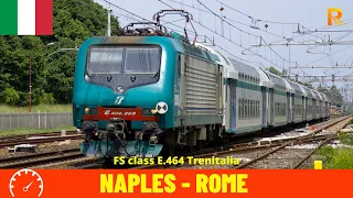 Cab Ride Naples - Rome (Rome–Formia–Naples Railway - Italy) train driver's view in 4K