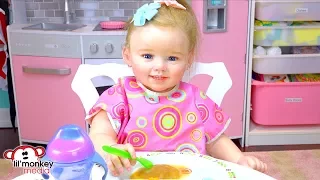 My Reborns! My 1st Reborn Toddler Doll - Julie's Lunch Routine!