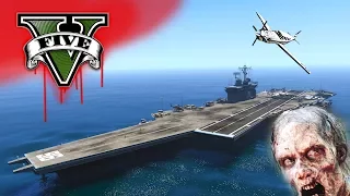 ESCAPING THE ZOMBIE INFECTION!!! US NAVY ANTI ZOMBIE CARRIER IN LOS SANTOS  GTA V MOD
