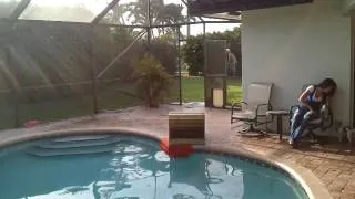 Brett Bmx bike jump into pool