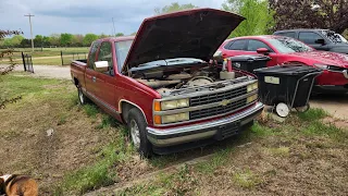 Saving a truck from the fields! 1992 Chevrolet C1500 Fleetside Silverado.