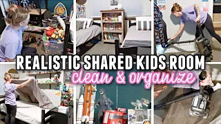 REALISTIC SHARED KIDS ROOM CLEAN & ORGANIZE WITH ME // Organizing & Rearranging After Christmas