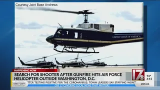 Search on for shooter after Air Force helicopter pilot hit while flying