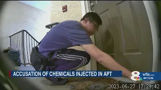 Neighbor accused of injecting chemicals into couple's condo, hidden camera appears to show