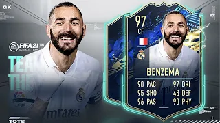 FIFA 21: KARIM BENZEMA 97 TOTS PLAYER REVIEW I FIFA 21 ULTIMATE TEAM