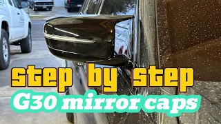 G30 mirror cap install #stepbystep #bmw #diy #540i #b58 #howto  #eaby