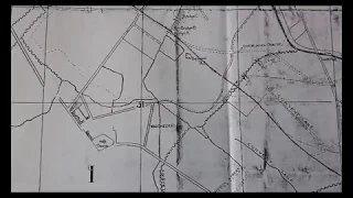 Aerial View of WWI Trenches, Bomb Craters in July 1918 & 1917 Map