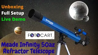 Meade Infinity 50AZ Refractor Telescope Unboxing full setup #moon #saturn #meadetelescope #jupiter