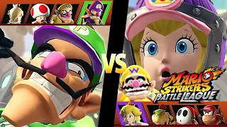 Mario Strikers Battle League Team Waluigi vs Team Peach at Urban Rooftop