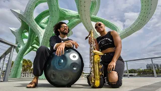 Handpan + Saxophone | Zitrovision and Zeta the Babe Music Jam and Cinematic Drone Video in Tampa, FL