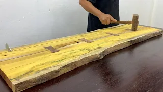 Amazing Creative Woodworking Project From A Discarded Tree // Build A Simple Bench For Your Garden