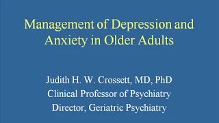 Management of Depression and Anxiety in Older Adults