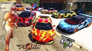 GTA 5 - Stealing THE FLASH'S SUPERCARS with Franklin! (Real Life Cars #76)