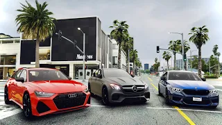 GTA 5 PC 8K - Audi RS6, BMW M5, Mercedes-Benz E63 AMG - Gameplay! 4K 60FPS NaturalVision Evolved