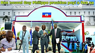 06 mai 2024  Babekyou palè nasyonal demisyon prezidan konsèy la Guy Philippe enstale lame  a BSAP