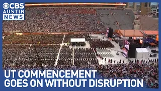 Massive UT Austin graduation proceeds with minimal disruption