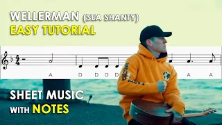 Wellerman (Sea Shanty) | Sheet Music with Easy Notes for Recorder, Violin Tutorial | Nathan Evans