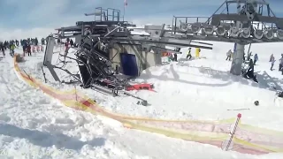 Skilift horror accident  gudauri georgien  part 2 16.3.18 skilift unfall out of controll    jsb