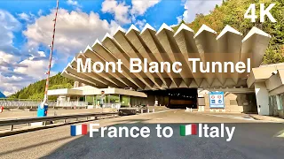 Driving 4K | France | Italy - Mont Blanc Tunnel | Scenic Road Trip | Driving Sounds Sleep&Study ASMR